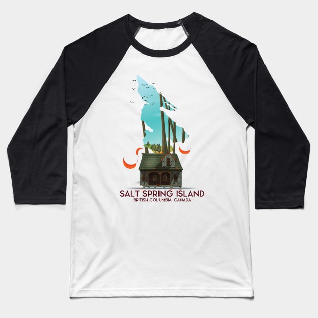 Salt Spring Island British Columbia Baseball T-Shirt by nickemporium1